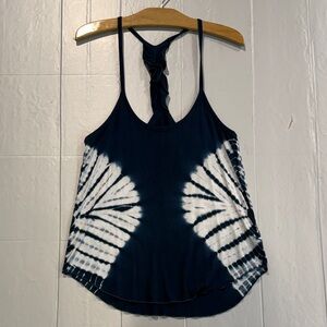 Chaser Navy & White Tie-Dye Racerback Tank